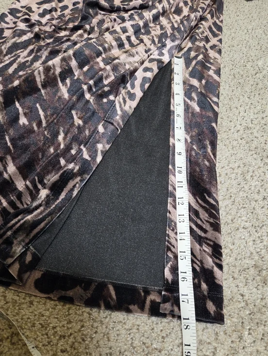 Reiss Briana Velvet Leopard Midi Dress Black/Brown Off Shoulder Long Women's 8 - Picture 9 of 11